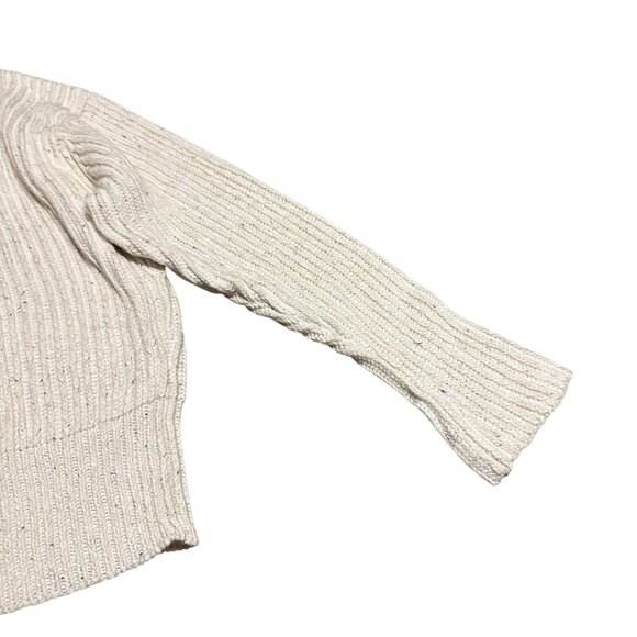 Bassike Pullover Crew Neck Sweater Thick Ribbed Woven Cream Linen Size 3 Large - Picture 10 of 12
